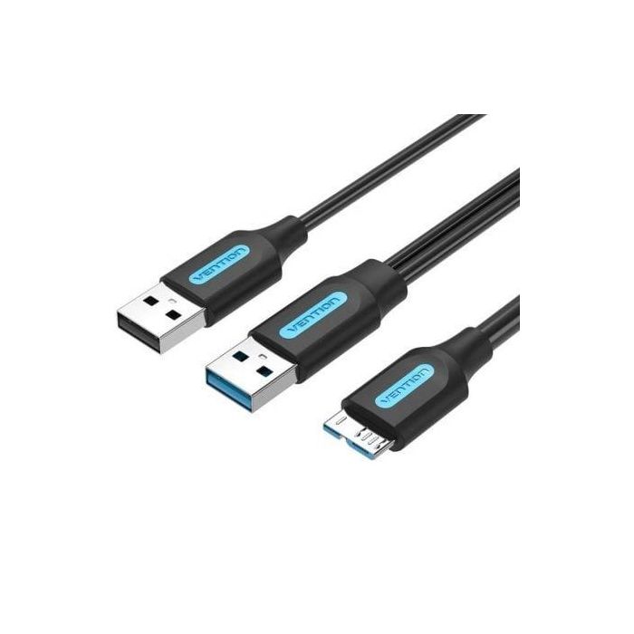 Cable USB 3.0 Vention CQPBF/ USB Macho - MicroUSB Macho/ USB 2.0 Macho/ 5Gbps/ 1m/ Negro 0 Cable USB 3.0 Vention CQPBF/ USB Macho - MicroUSB Macho/ USB 2.0 Macho/ 5Gbps/ 1m/ Negro 0