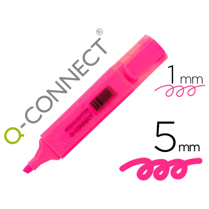 Q-connect Rotulador Fluorescente Rosa Punta Biselada Trazo 1-5 mm 0 Q-connect Rotulador Fluorescente Rosa Punta Biselada Trazo 1-5 mm 0