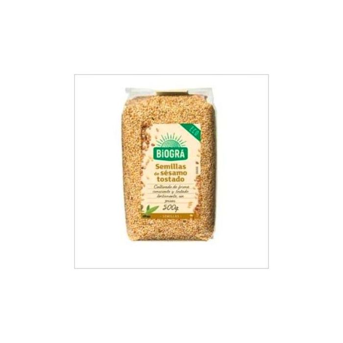 BIOGRA Sésamo Tostado Bio 500g - Semillas Naturales con Sabor a Nuez, Ideal para Ensaladas, Vegano y Sin Lactosa