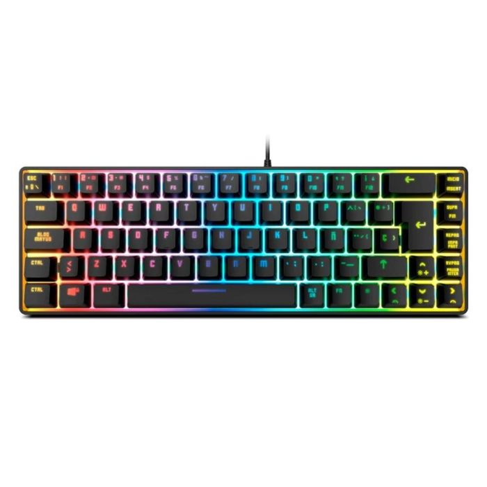 Krom Kalista Teclado Gaming de Membrana Mini USB RGB Negro con 19 Teclas Anti-Ghosting, Retroiluminación Ajustable y Teclas Intercambiables WASD