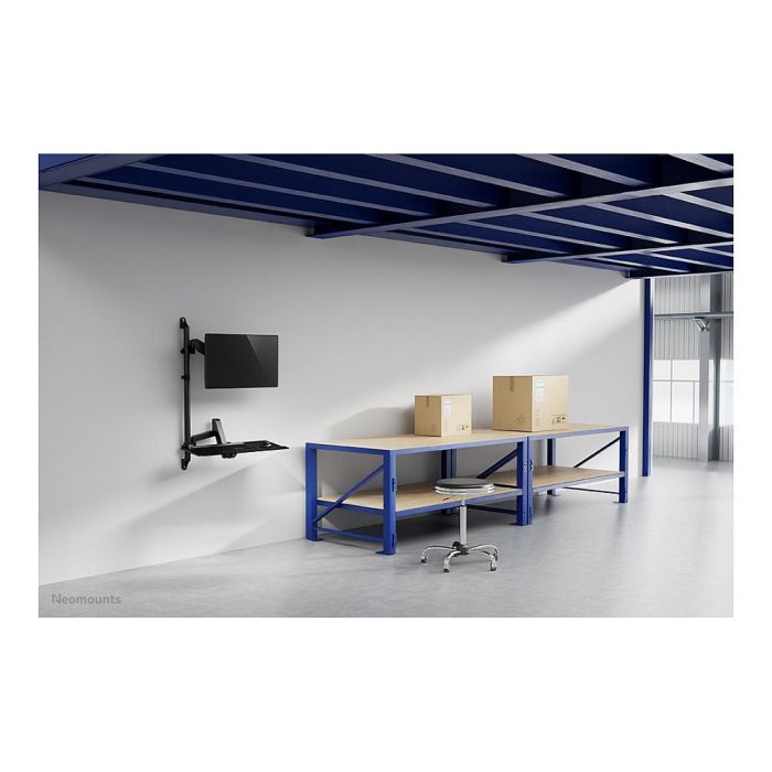 Neomounts WL90-325BL1 Soporte de Pared Móvil para Monitor 17-32", 9 kg, Resorte de Gas, Rotación 360°, Inclinación, Negro - Soporte de Trabajo de Pie/Sentado