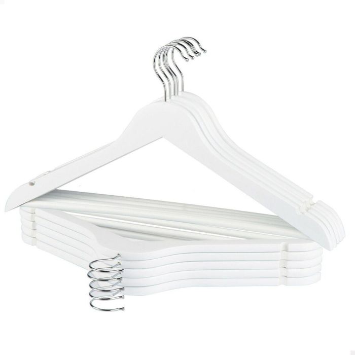 Juego de Perchas Max Home Blanco Madera Acero 44,5 x 23 x 1 cm 10 Piezas (6 Unidades) 6 Juego de Perchas Max Home Blanco Madera Acero 44,5 x 23 x 1 cm 10 Piezas (6 Unidades) 6