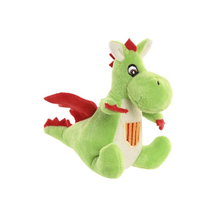 DKD Home Decor Peluche infantil Dragón Sant Jordi de Poliéster Verde 13 x 12 x 10 cm
