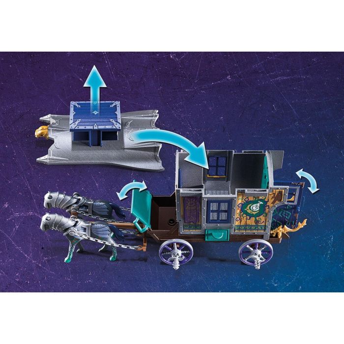 Playmobil Carruaje de Mercaderes 70903, Carro de Mercado Medieval con Armadura de Mago y Mercancía Valiosa, Techo Extraíble y Cañón Funcional, +4 Años 3