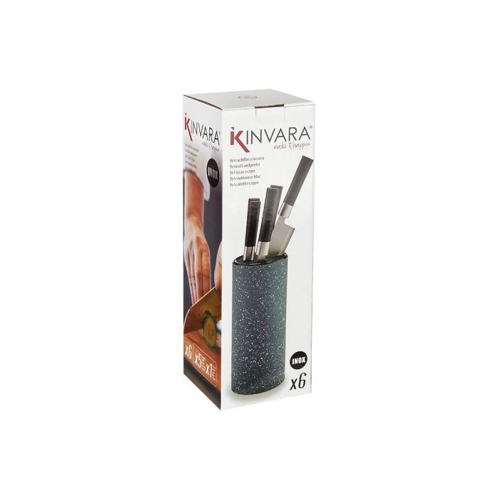 Kinvara Tacoma con 5 Cuchillos Mango Negro 11x36x11.5 cm (Set de 6) 2