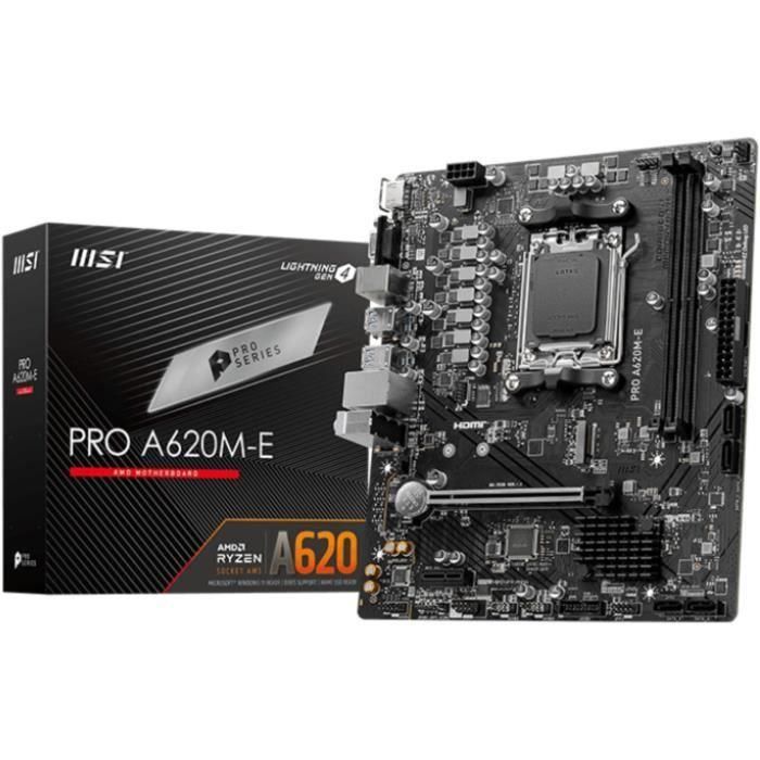 MSI PRO A620M-E Placa Base Micro ATX para AMD A620 Zócalo AM5 compatible con Ryzen 7 y memoria DDR5, soporta M.2 y SATA 0 MSI PRO A620M-E Placa Base Micro ATX para AMD A620 Zócalo AM5 compatible con Ryzen 7 y memoria DDR5, soporta M.2 y SATA 0