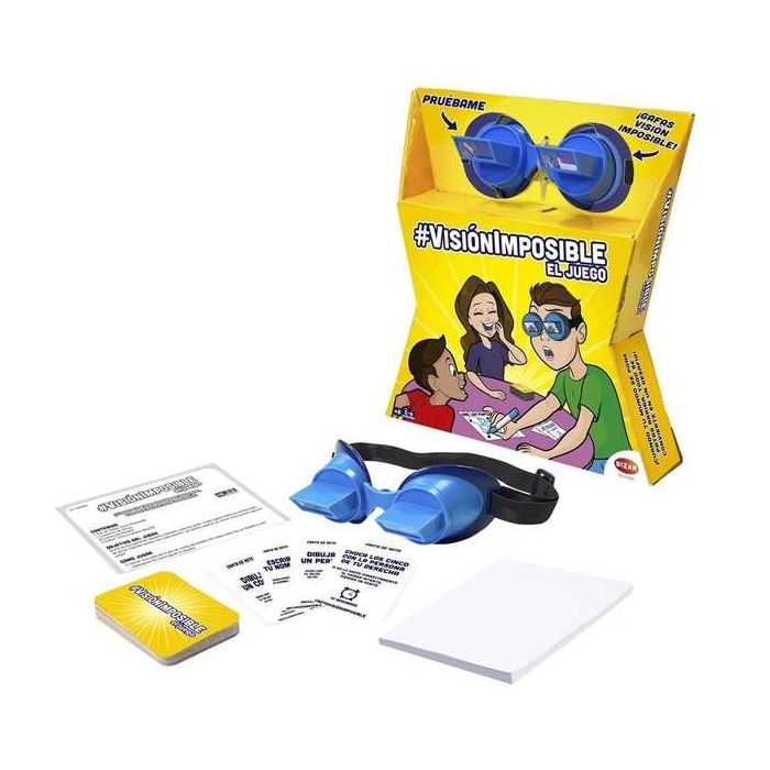 Bizak 63200070 Juego de Mesa Visión Imposible: Desafía tus sentidos con gafas que voltean la vista. Retos divertidos para +8 años