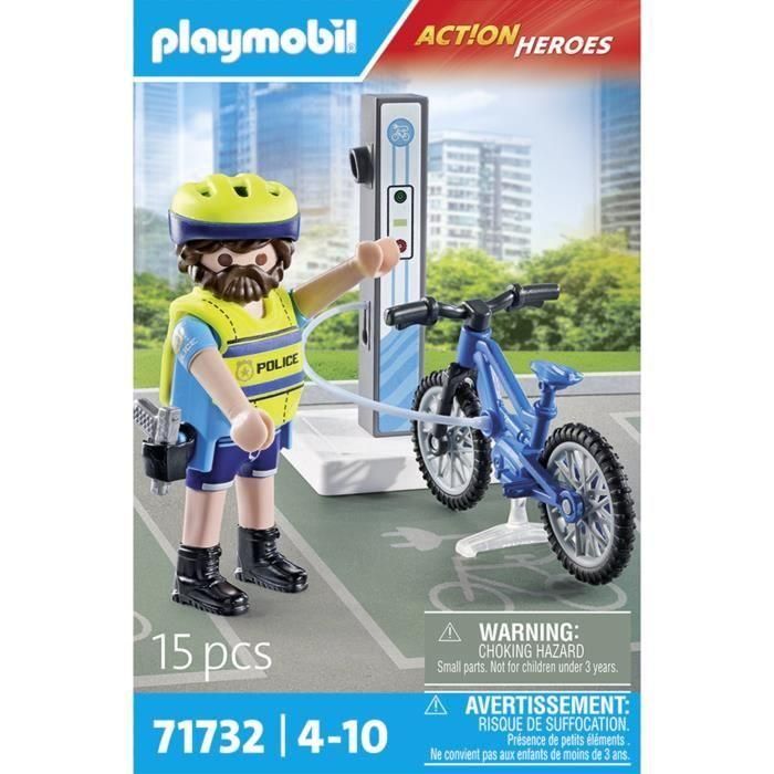 Figura patrulla en bicicleta playmobil city action. 3 Figura patrulla en bicicleta playmobil city action. 3