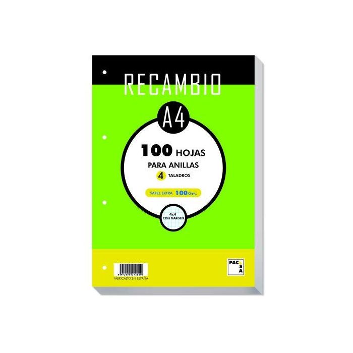 Recambio Pacsa A4 100H 100G 4 Taladros Cuadric.4X4