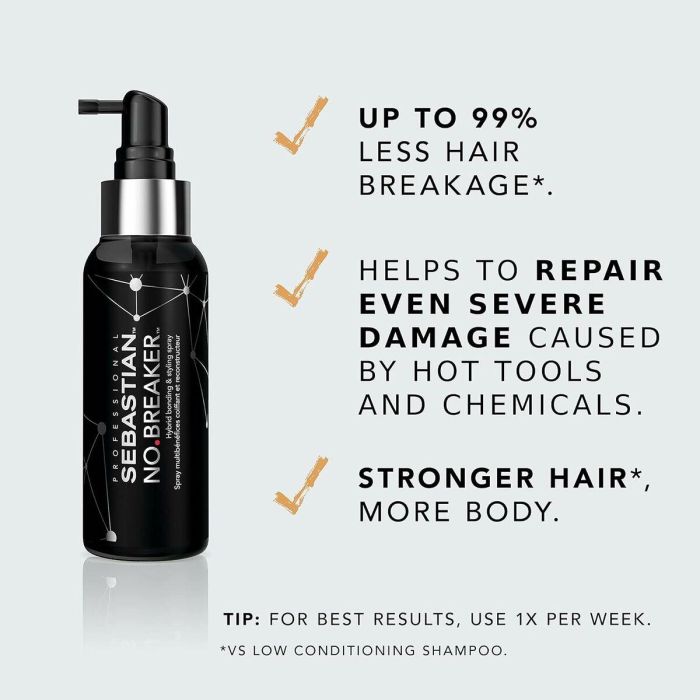 Sebastian Professionals NO.BREAKER Spray Híbrido Fijación y Peinado Antirotura para Cabello Seco, Dañado, Teñido o con Mechas 1 Sebastian Professionals NO.BREAKER Spray Híbrido Fijación y Peinado Antirotura para Cabello Seco, Dañado, Teñido o con Mechas 1