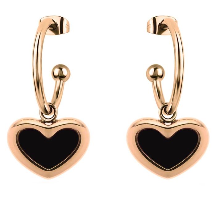 Pendientes Mujer LIU JO LJ2695 Oro Rosa Negro Pendientes Mujer LIU JO LJ2695 Oro Rosa Negro