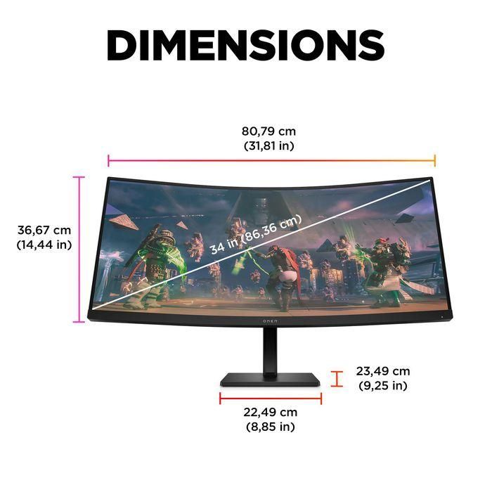 HP OMEN 34c Monitor Gaming Curvo WQHD 165Hz de 34 Pulgadas 5 HP OMEN 34c Monitor Gaming Curvo WQHD 165Hz de 34 Pulgadas 5