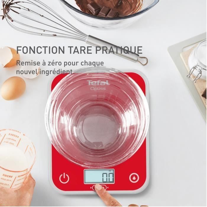 Báscula de Cocina Electrónica Tefal Optiss/ hasta 5kg/ Roja 5