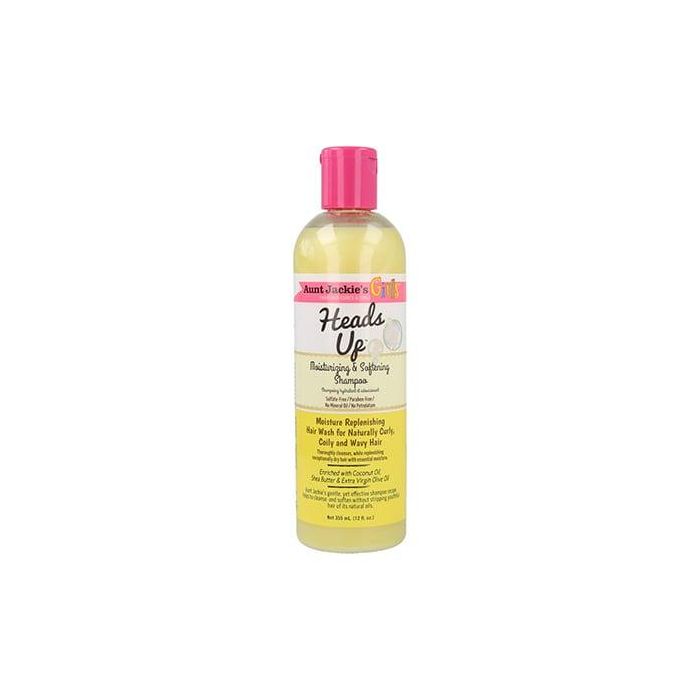 Aunt Jackie's Kids Heads Up Champú Hidratante para Niños con Aceite de Coco, Karité, Oliva Virgen - Método Curly - 355ml