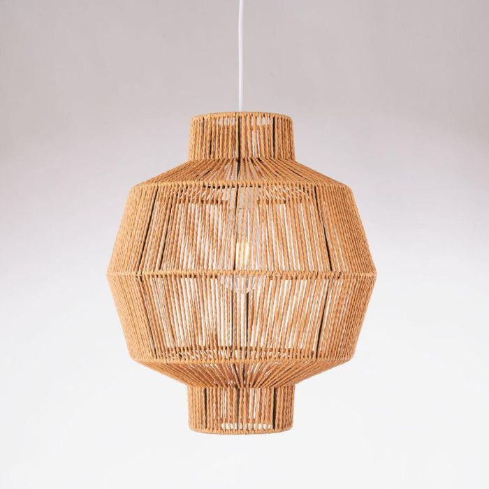 Lámpara Colgante Barishal Cuerda Natural SKD-P80013. Ideal para Salón, Comedor, Restaurante. Base E27 para Ambiente Cálido y Fresco. 0 Lámpara Colgante Barishal Cuerda Natural SKD-P80013. Ideal para Salón, Comedor, Restaurante. Base E27 para Ambiente Cálido y Fresco. 0