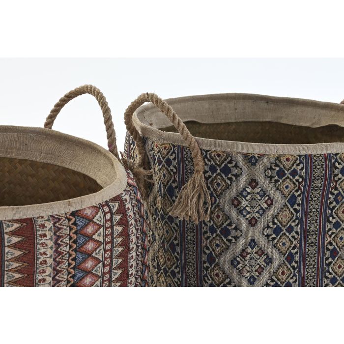 Cesta Boho DKD Home Decor Granate Azul 40 x 48 x 40 cm (2 Unidades) 1 Cesta Boho DKD Home Decor Granate Azul 40 x 48 x 40 cm (2 Unidades) 1