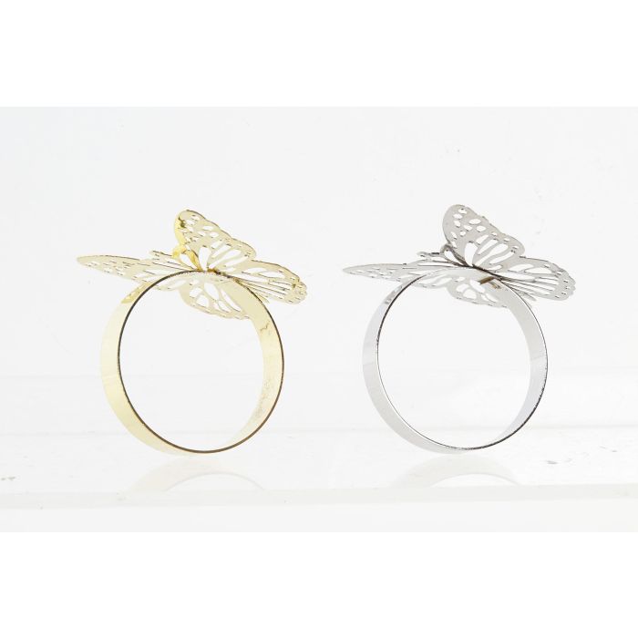 DKD Home Decor Servilleteros de Metal Navidad Moderna Dorado Plateado con Diseño Mariposas - Pack 12 Unidades (14x5x14 cm) DKD Home Decor Servilleteros de Metal Navidad Moderna Dorado Plateado con Diseño Mariposas - Pack 12 Unidades (14x5x14 cm)