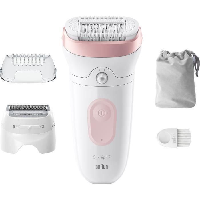 Depiladora eléctrica - BRAUN - Silk-épil 7 - Depilación fácil - Piel suave y duradera - 7-030 - Blanco / Rosa 1 Depiladora eléctrica - BRAUN - Silk-épil 7 - Depilación fácil - Piel suave y duradera - 7-030 - Blanco / Rosa 1