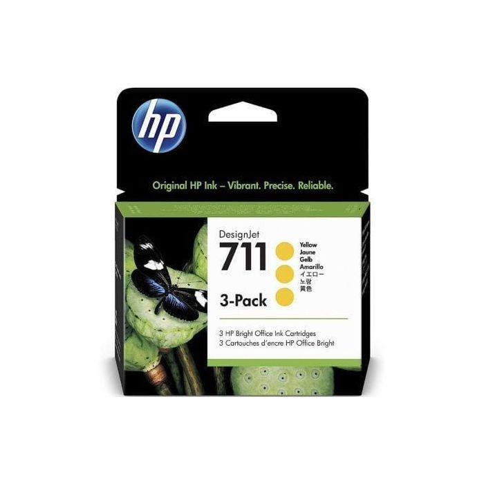 HP Tinta Amarillo Designjet T120-T520 - Nº711 Pack 3