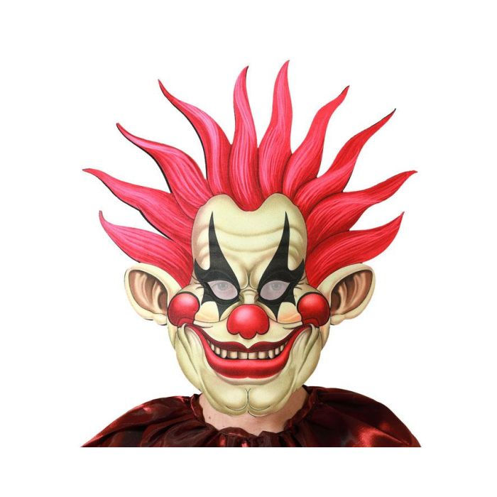 Mascara de Payaso Gigante XXL con Pelo Rojo y Cara Macabra para Halloween y Fiestas Temáticas de Horror