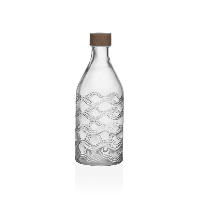 Botella Versa Vidrio Aluminio Ondas 1 L 9,8 x 25,1 x 9,8 cm Botella Versa Vidrio Aluminio Ondas 1 L 9,8 x 25,1 x 9,8 cm