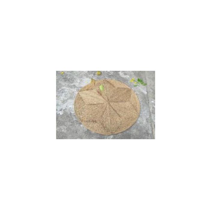 DKD Home Decor Alfombra Balines de Seagrass y Poliéster Natural 120x120 cm