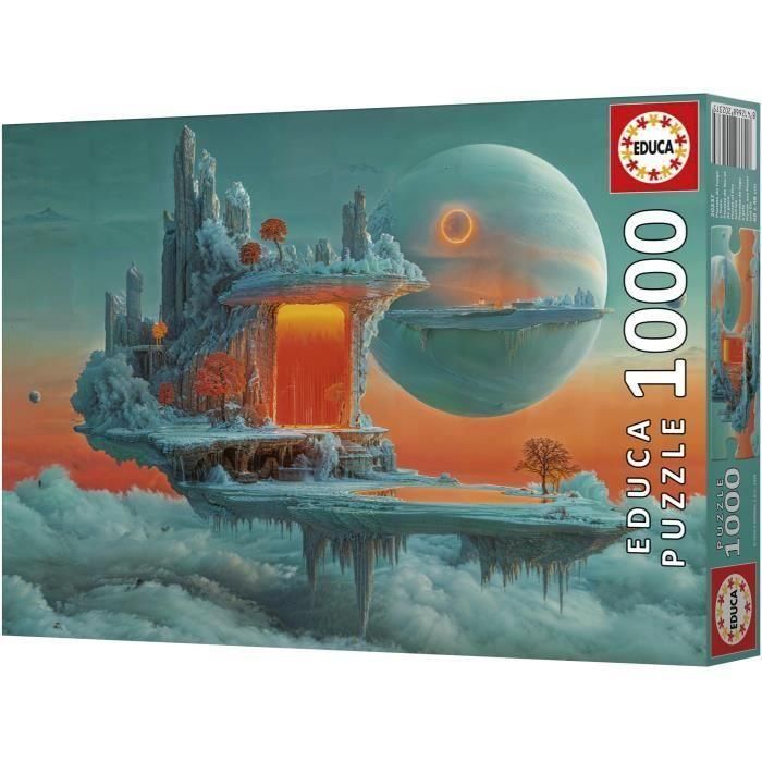 Educa Puzzle 1000 piezas Planeta de Fuego y Hielo con cola FIX PUZZLE® - Edad 14+ años 2