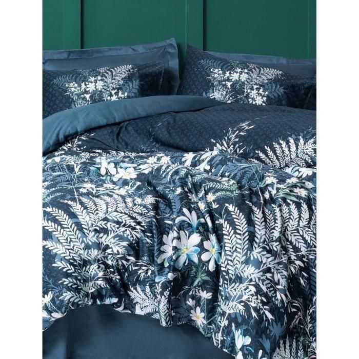 Juego de cama - 1 funda nórdica 220x240 cm + 2 fundas de almohada 60x60 cm - 100% algodón satén - Verde 3 Juego de cama - 1 funda nórdica 220x240 cm + 2 fundas de almohada 60x60 cm - 100% algodón satén - Verde 3
