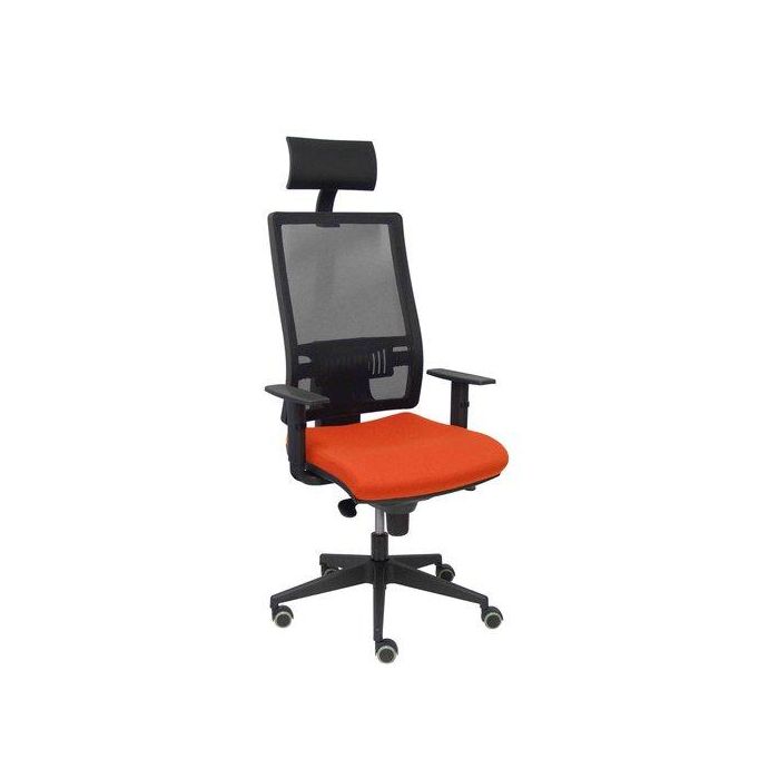 Silla Piqueras Y Crespo Horna Cabecero Fijo Mecanismo Sincro Con Regulador De Tension Respaldo De Malla Transpirable Y Asiento Tapizado Bali Naranja Oscuro