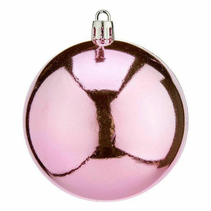 Set de Bolas de Navidad Rosa Plástico 8 x 9 x 8 cm (12 Unidades) 1 Set de Bolas de Navidad Rosa Plástico 8 x 9 x 8 cm (12 Unidades) 1