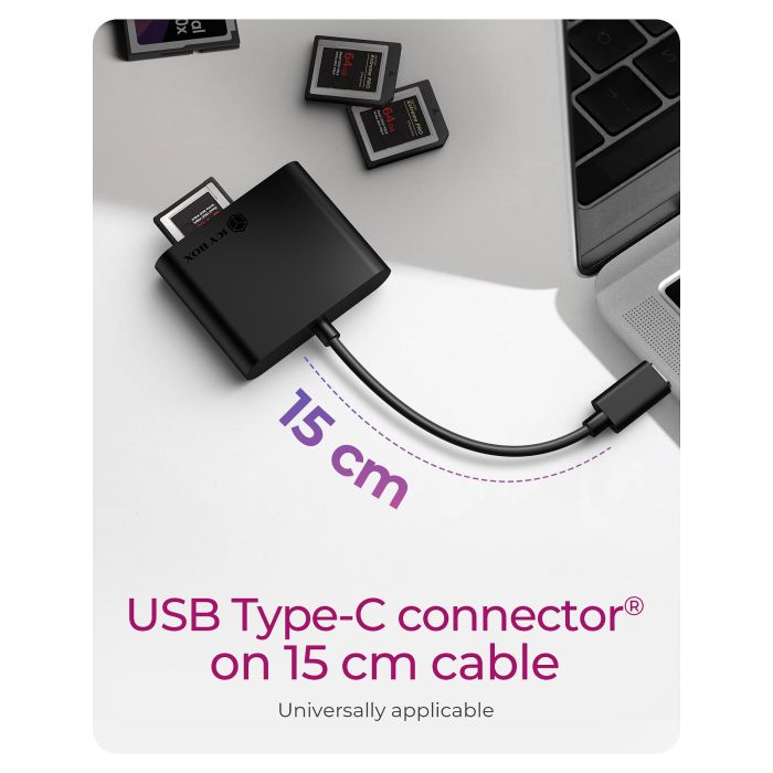 ICY BOX IB-CR301-C3 Lector de Tarjetas Externo USB 3.2 Gen 1 Type-C para CF, SD, MicroSD | Aluminio | Plug & Play 3