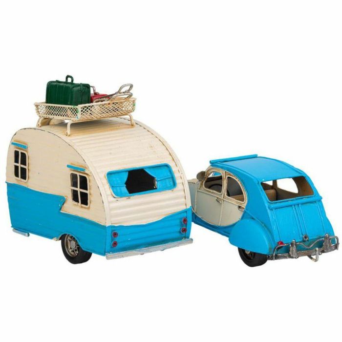 Figura Decorativa Alexandra House Living Azul claro Hierro ABS Caravana Remolque 9 x 15 x 41 cm 1