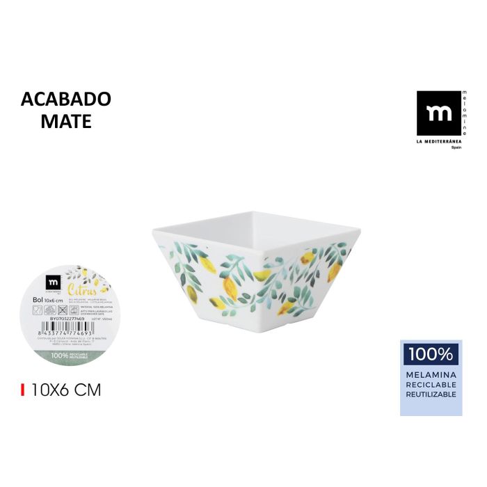 Bol de melamina mate Citrus 10x6 cm - La Mediterranea (24 Unidades) Bol de melamina mate Citrus 10x6 cm - La Mediterranea (24 Unidades)