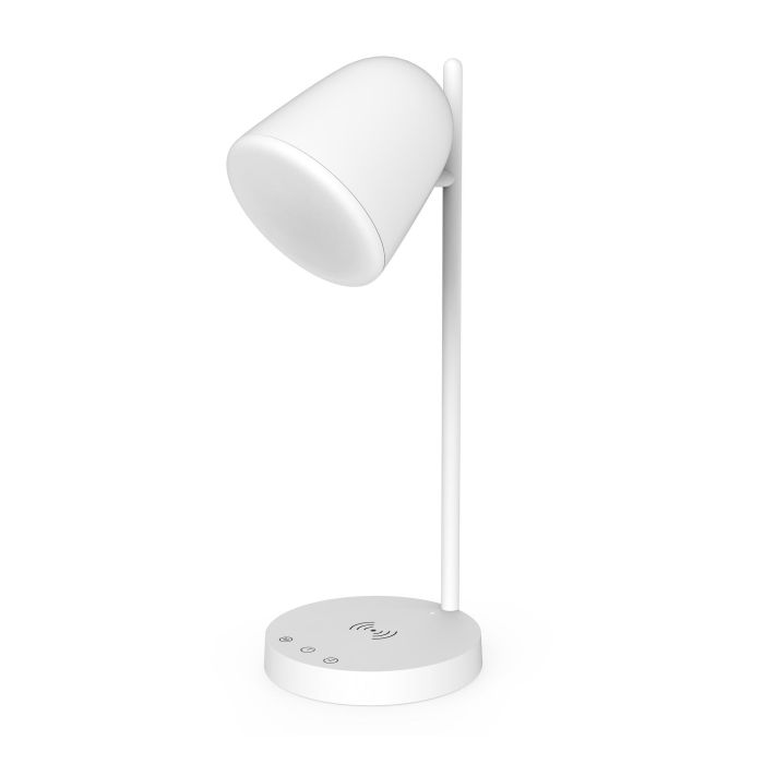 Muvit iO Lámpara Sobremesa LED WiFi con Carga Inalámbrica, Control por App y Compatible con Google Home, Alexa y Siri