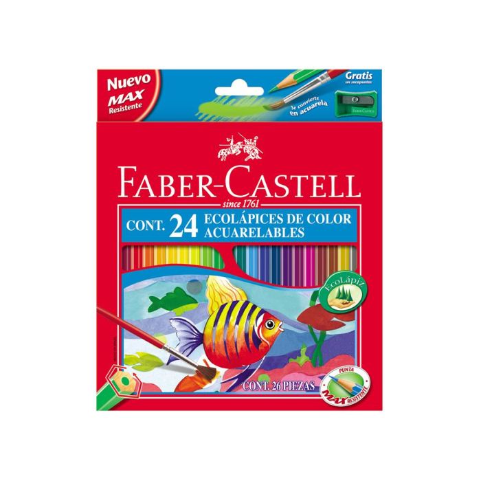 Lápices de Colores Acuarelables Faber-Castell 114425 Multicolor 24 Piezas 1