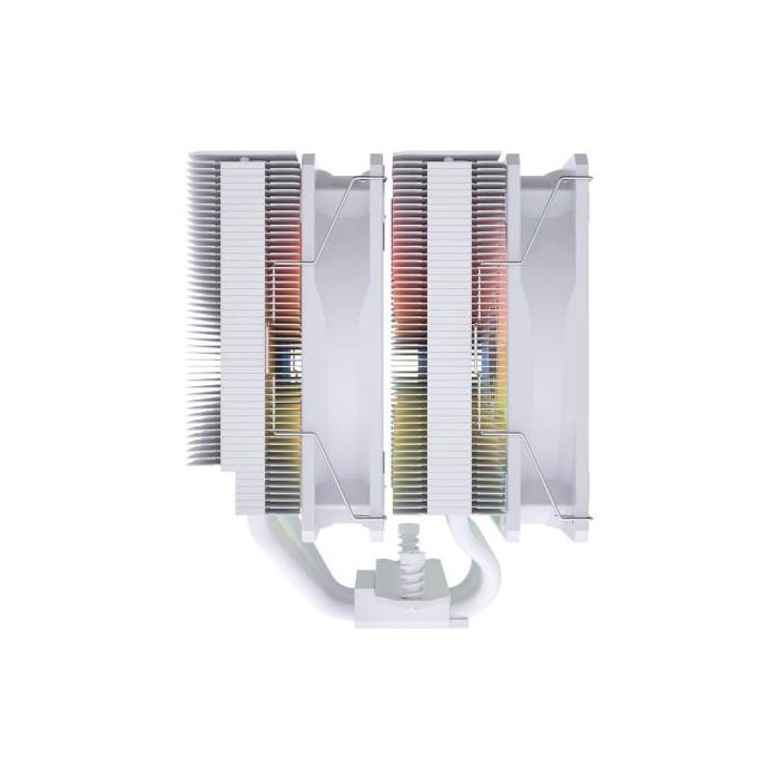 FSP MP7-WA - Refrigerador de aire CPU, 6 tubos de calor, 2 ventiladores PWM de 120 mm ARGB (800-1800 RPM) blanco, compatible con Intel LGA 1851/1700/1200 y AMD AM4/AM5