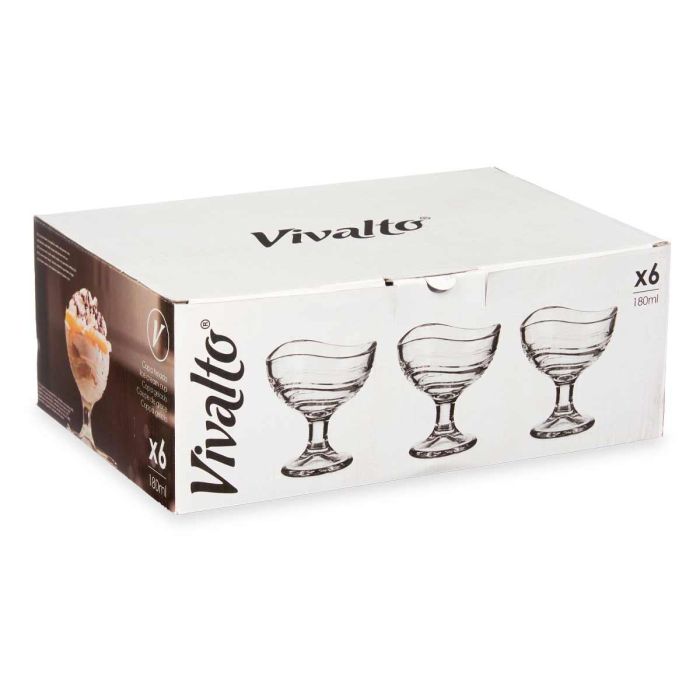 Copa Vidrio Helado Con Pie Rayas 180Ml Vivalto 10X10CM (36 Unidades) 2 Copa Vidrio Helado Con Pie Rayas 180Ml Vivalto 10X10CM (36 Unidades) 2
