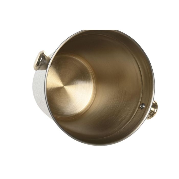 DKD Home Decor Cubitera Loft Blanco Dorado 14 x 13 x 17 cm 1