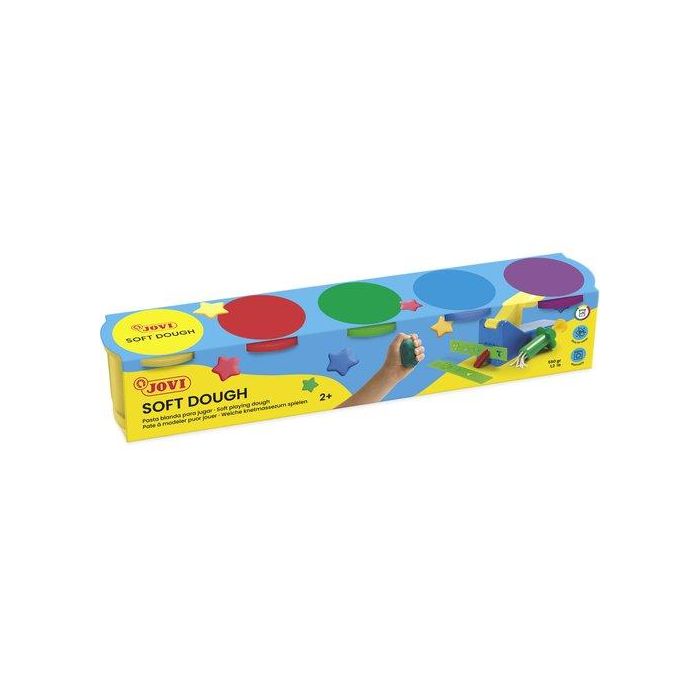 Jovi Plastilina Bote 110 gr Soft Dough Blandiver - Colores Surtidos - Estuche 5 Unidades