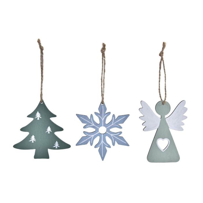 Decoracion Colgante Navidad Moderna DKD Home Decor Azul Verde 8 x 1.5 x 21 cm Set de 3 Decoracion Colgante Navidad Moderna DKD Home Decor Azul Verde 8 x 1.5 x 21 cm Set de 3