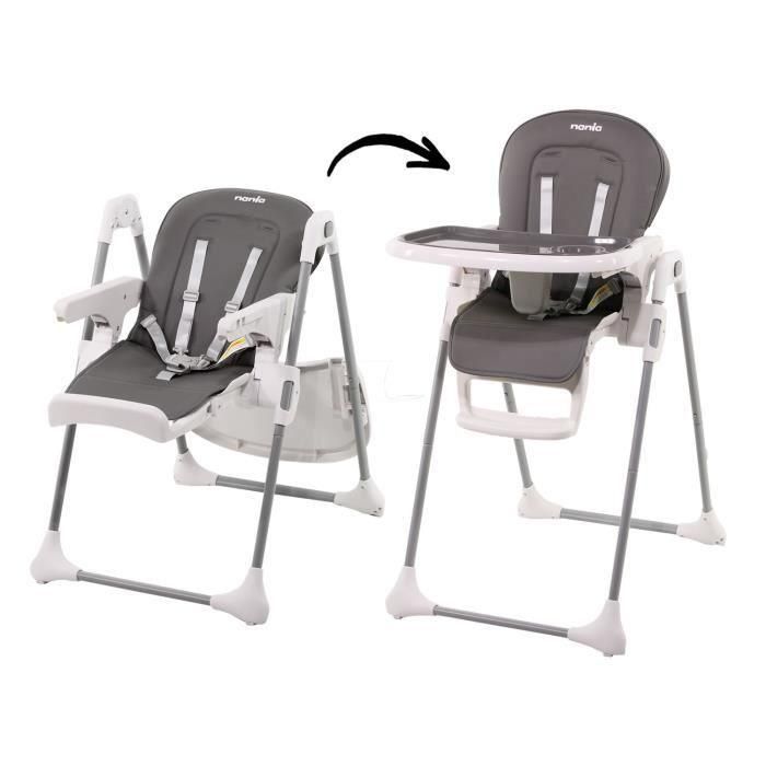 Trona NANIA BIANCA - 6 meses a 36 meses - Respaldo reclinable - Altura regulable - Plegado compacto - Gris 2 Trona NANIA BIANCA - 6 meses a 36 meses - Respaldo reclinable - Altura regulable - Plegado compacto - Gris 2