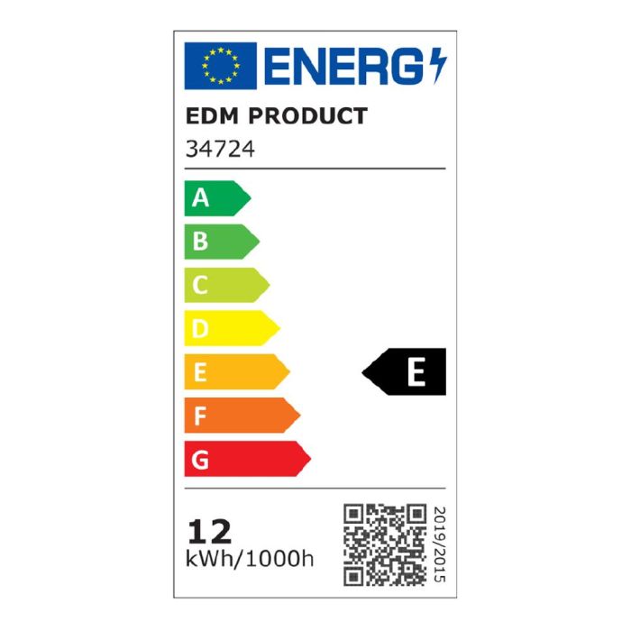 Edm Aplique LED Redondo Blanco 12W 4000K Luz Día IP65 Ø19,2x7,2cm 1