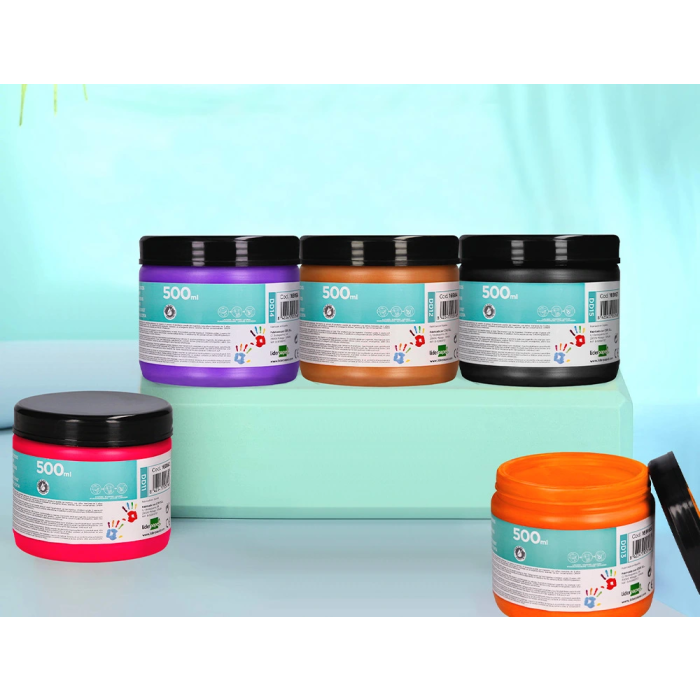 Liderpapel Pintura de Dedos 500 cc Tarrina Negro 7