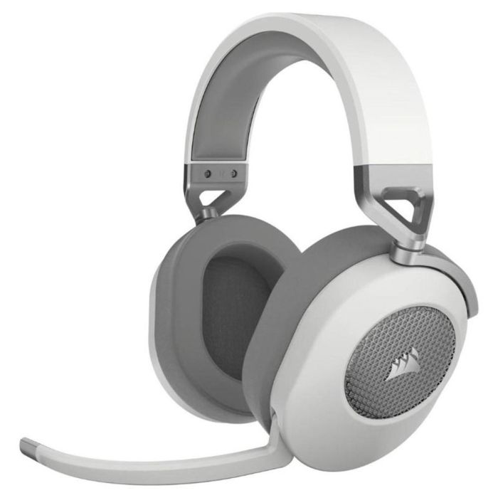 Corsair Auriculares Gaming HS65 Inalámbricos Blanco - Sonido Envolvente 7.1, Diadema Ajustable, Batería Integrada