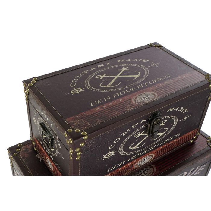 Juego de Cajas Decorativas Home ESPRIT Multicolor Madera Lienzo 3 Juego de Cajas Decorativas Home ESPRIT Multicolor Madera Lienzo 3