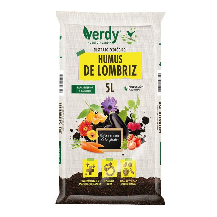 Sustrato humus de lombriz 5 l verdy