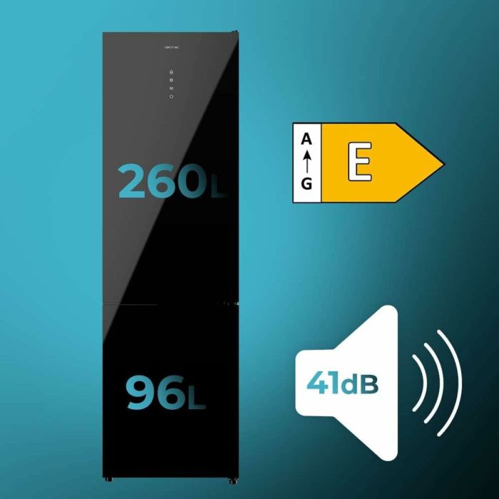 Frigorífico combinado Cecotec Bolero CoolMarket Combi 356 Negro 2 Frigorífico combinado Cecotec Bolero CoolMarket Combi 356 Negro 2