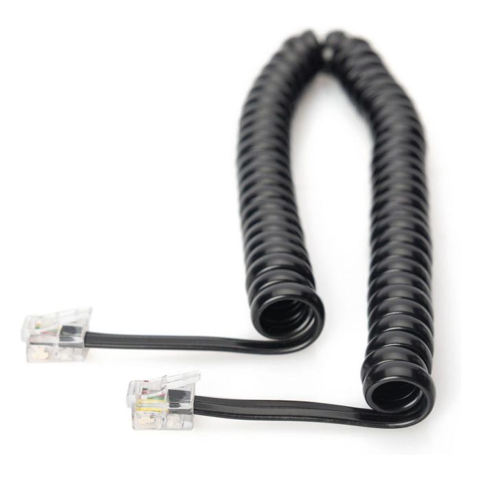 Digitus UAE Modular Spiral-Anschlusskabel Cable espiral modular RJ10 a RJ10 Negro Macho Macho 2 m