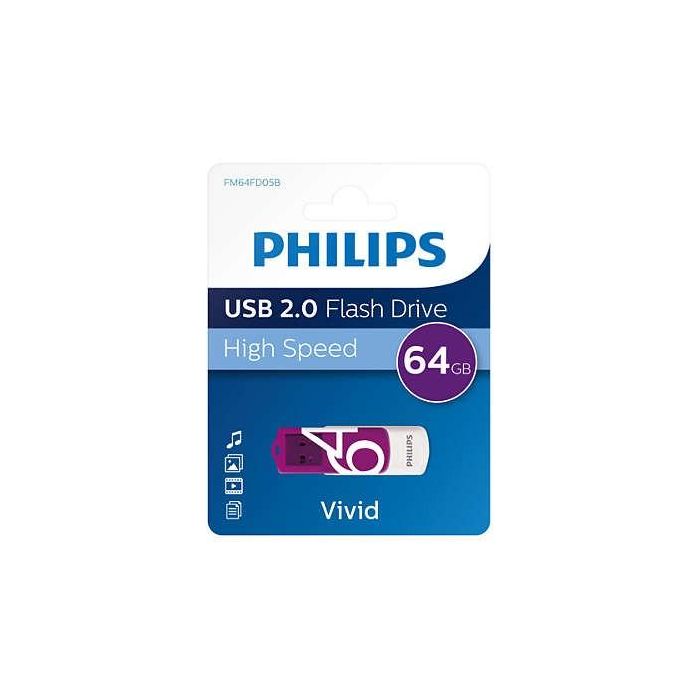STICK Philips USB 2.0 64GB Vivid Edition Magic Purple 2 STICK Philips USB 2.0 64GB Vivid Edition Magic Purple 2