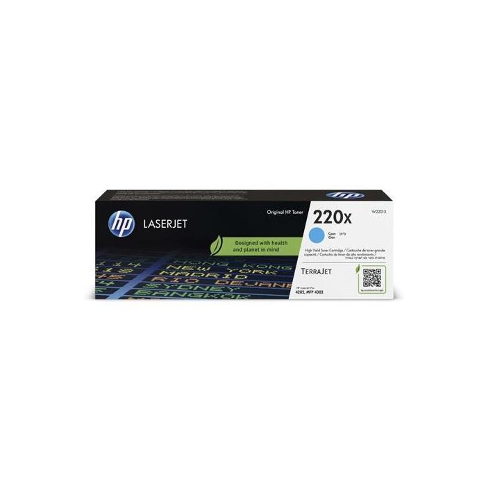 HP Toner Cian 220X para LaserJet Pro 4302Fdwe, 4202Dn, 4202Dw, 4202Dwe, 4302Dw, 4302Dwe, MFP 4303Dw, MFP 4303Fdw - 5.500 páginas